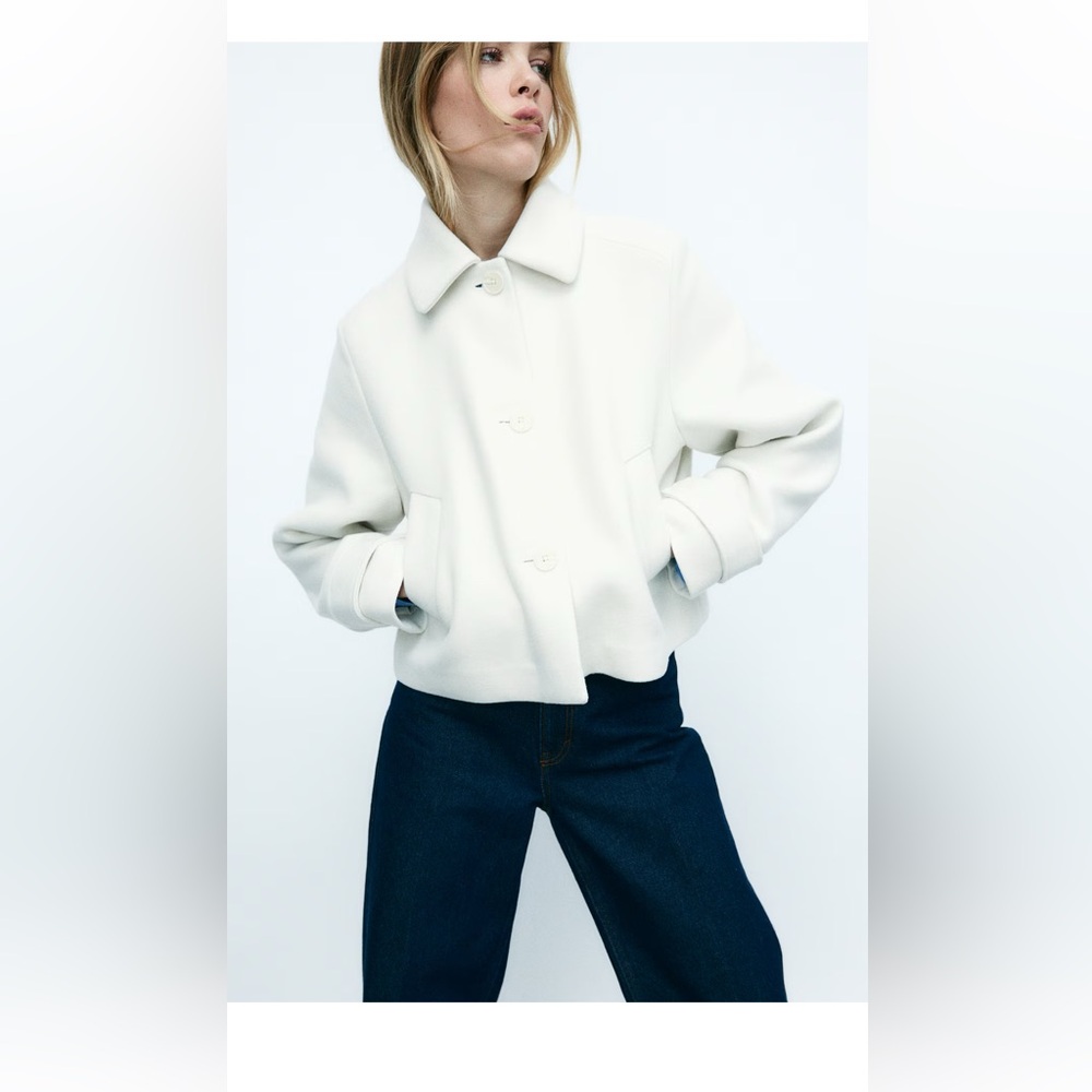 H&M Cream Pea Coat for Women